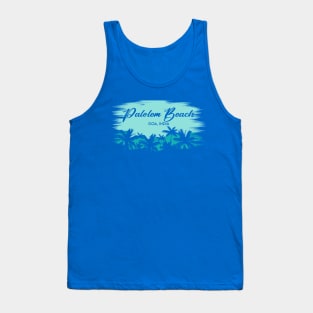 Palolem Beach Goa, India Retro Beach Landscape with Palm Trees Tank Top